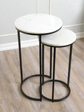 White Black Marble Nesting Tables D9257