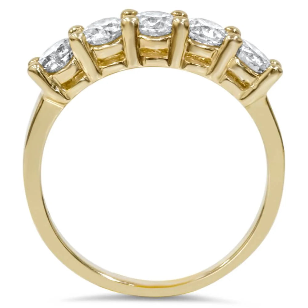 1ct Five Stone Diamond Ring 14K Yellow Gold D80006