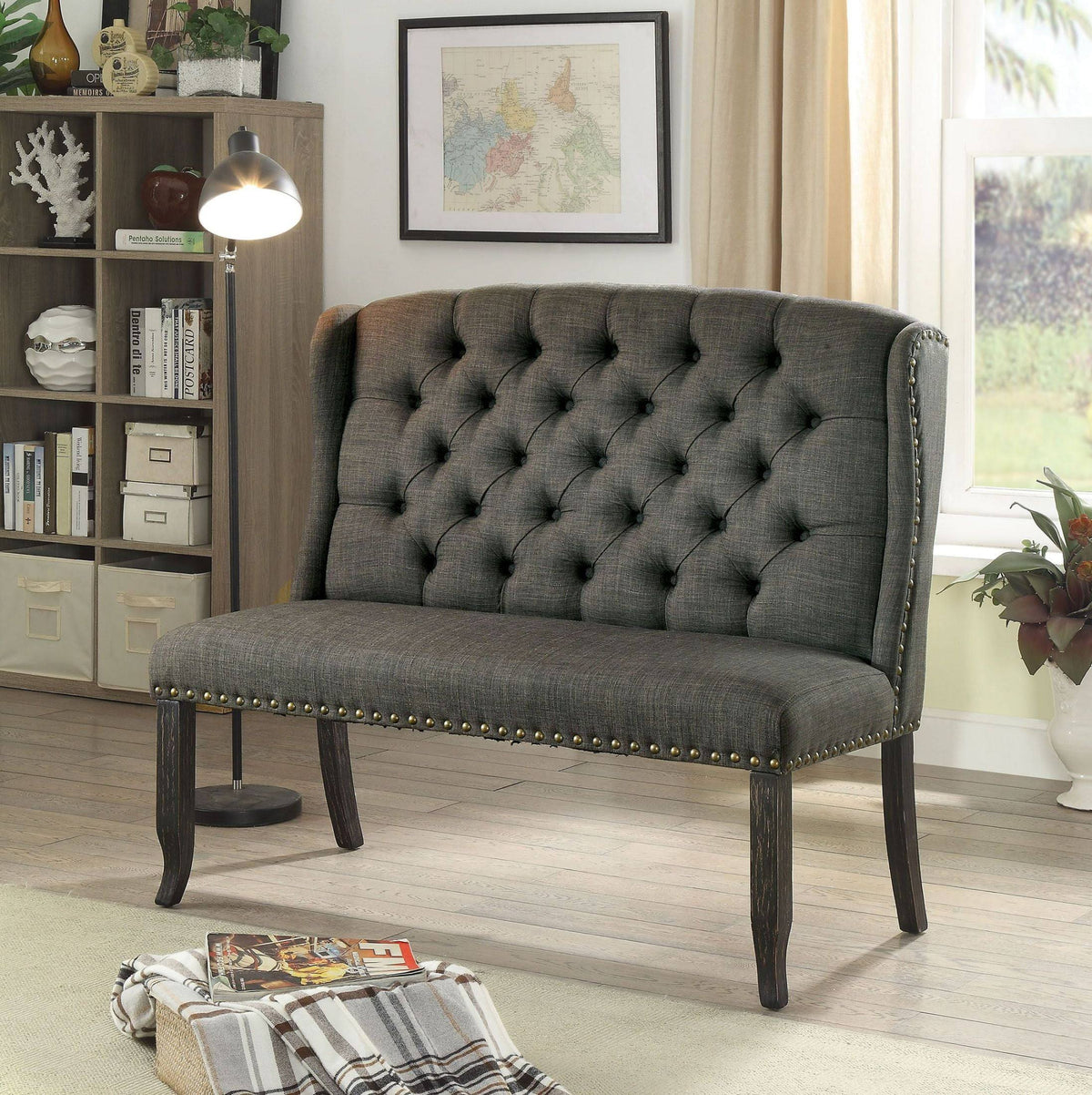 Gray 2 Seater Love Seat Bench G841
