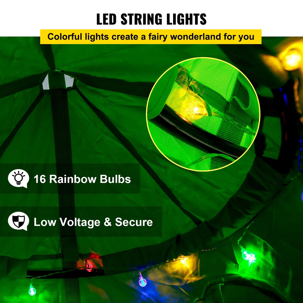Green Hanging Tree Tent With LED String Lights D47257