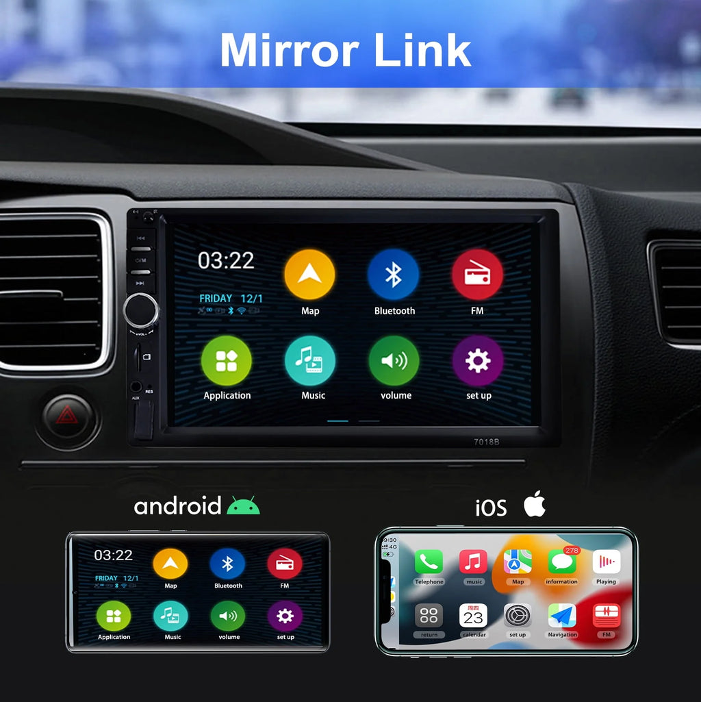 Double DIN Car Stereo with 4 LED Rearview Camera N846964