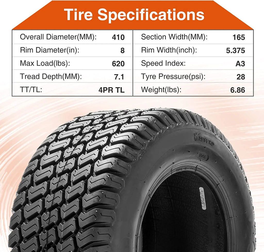 2 Pack 16x6.50-8 Lawn & Garden Tire 4PR B8396