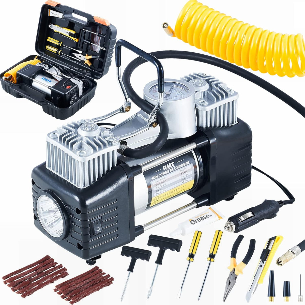 30pc Tire Repair Kit with 12V 150psi Air Compressor E41994