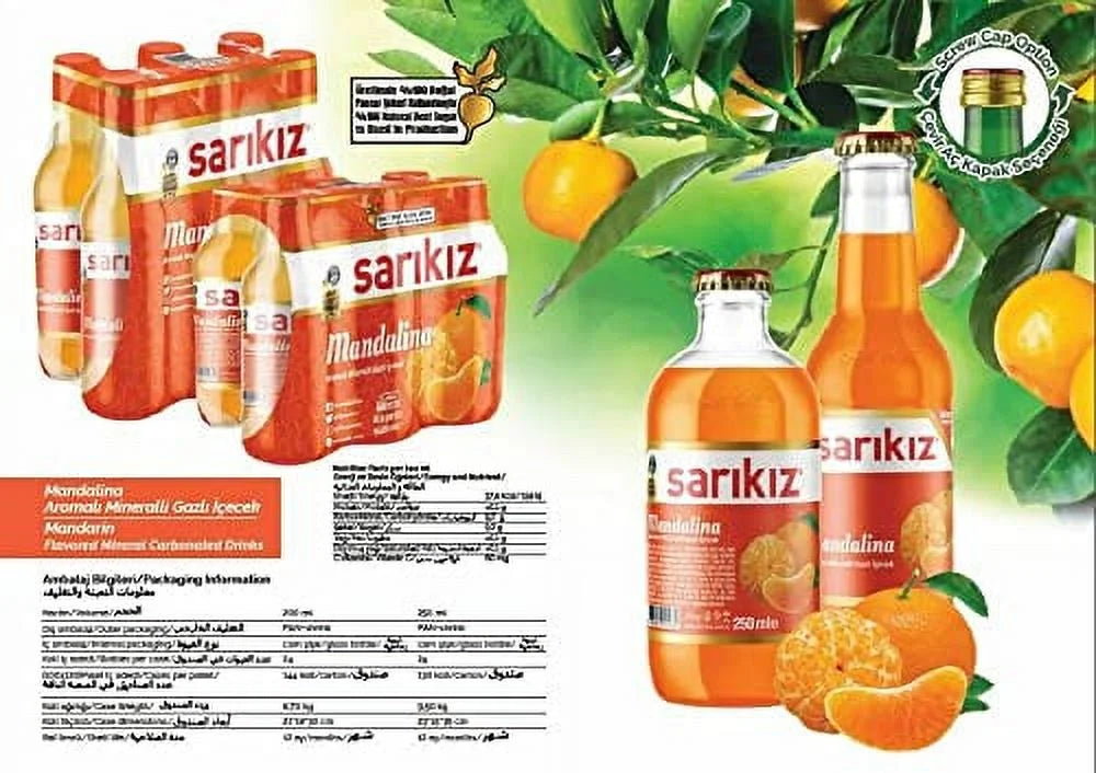 Turkish Mandarin Flavored Mineral Water 200Ml X 6 Packs U168