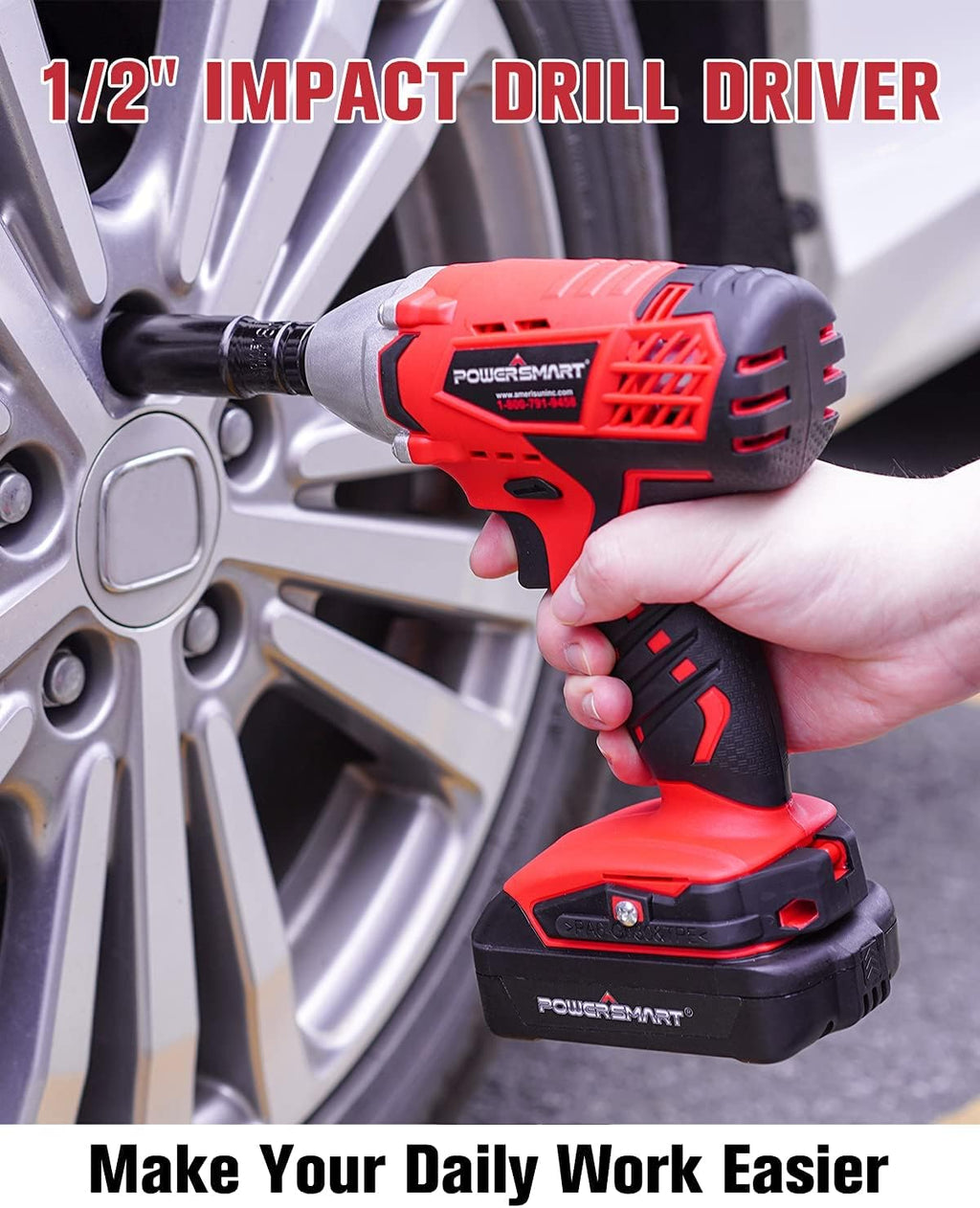 Cordless Impact Wrench 3-in-1, 20V Battery and Fast Charger, Pack of 2 N579