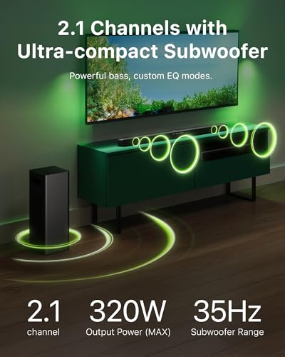 2.1 Soundbar with Wireless Subwoofer and DTS Virtual:X, 240W, Bluetooth 5.4, HDMI ARC, Dark Grey L63400