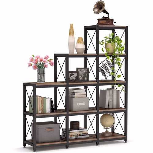 12 Shelves Industrial Ladder Corner Bookshelf U5101