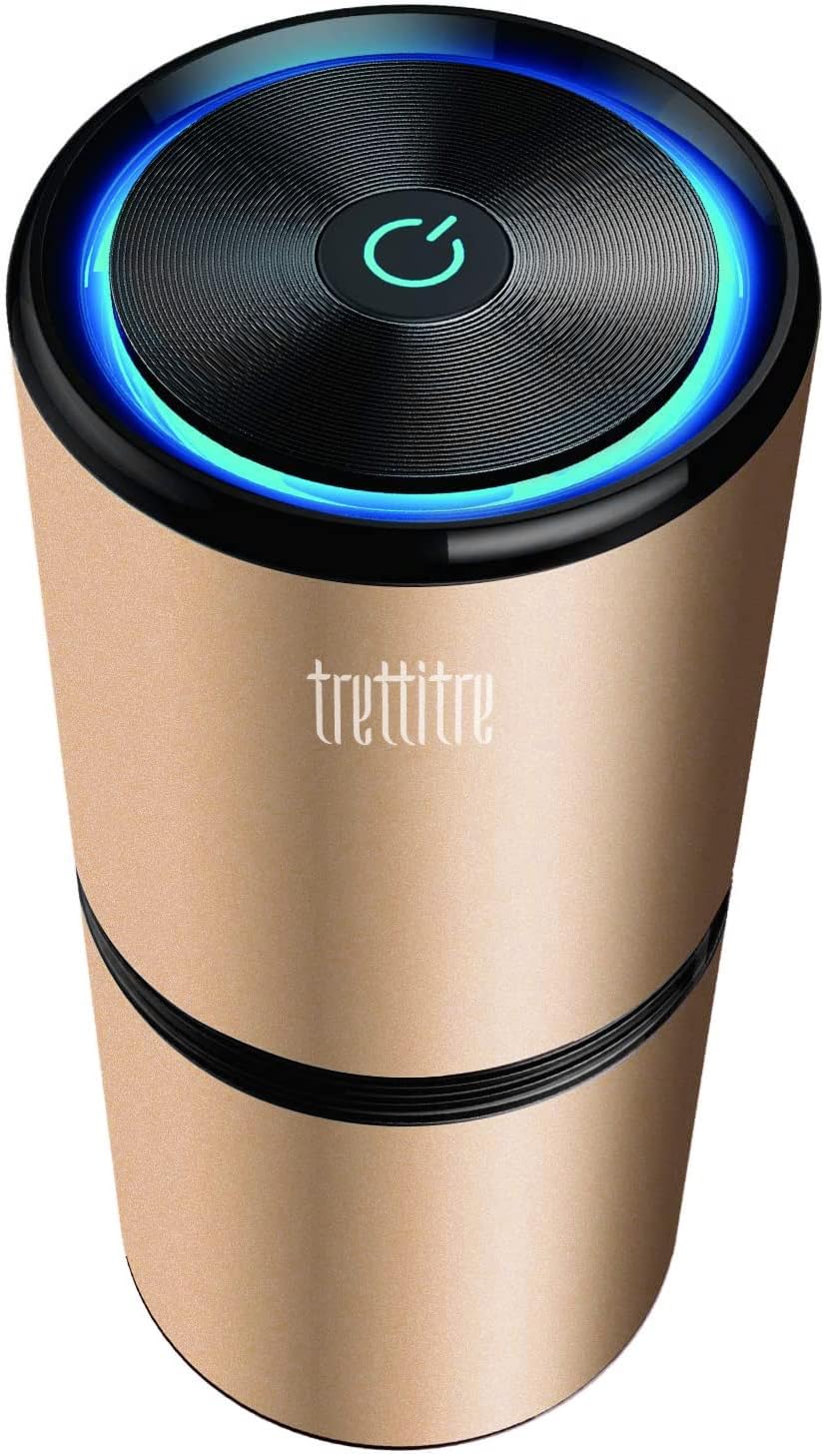 Car Air Purifier Ionizer with 12 Million Negative Ions, 27dB Quiet, Metal Body F365833