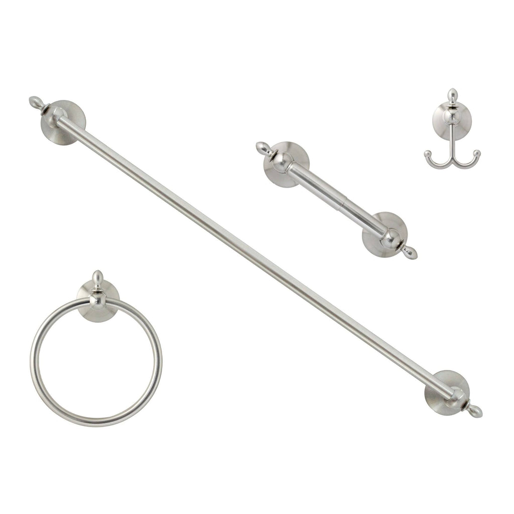 4-Piece Bathroom Accessories Set in Satin Nickel D38371