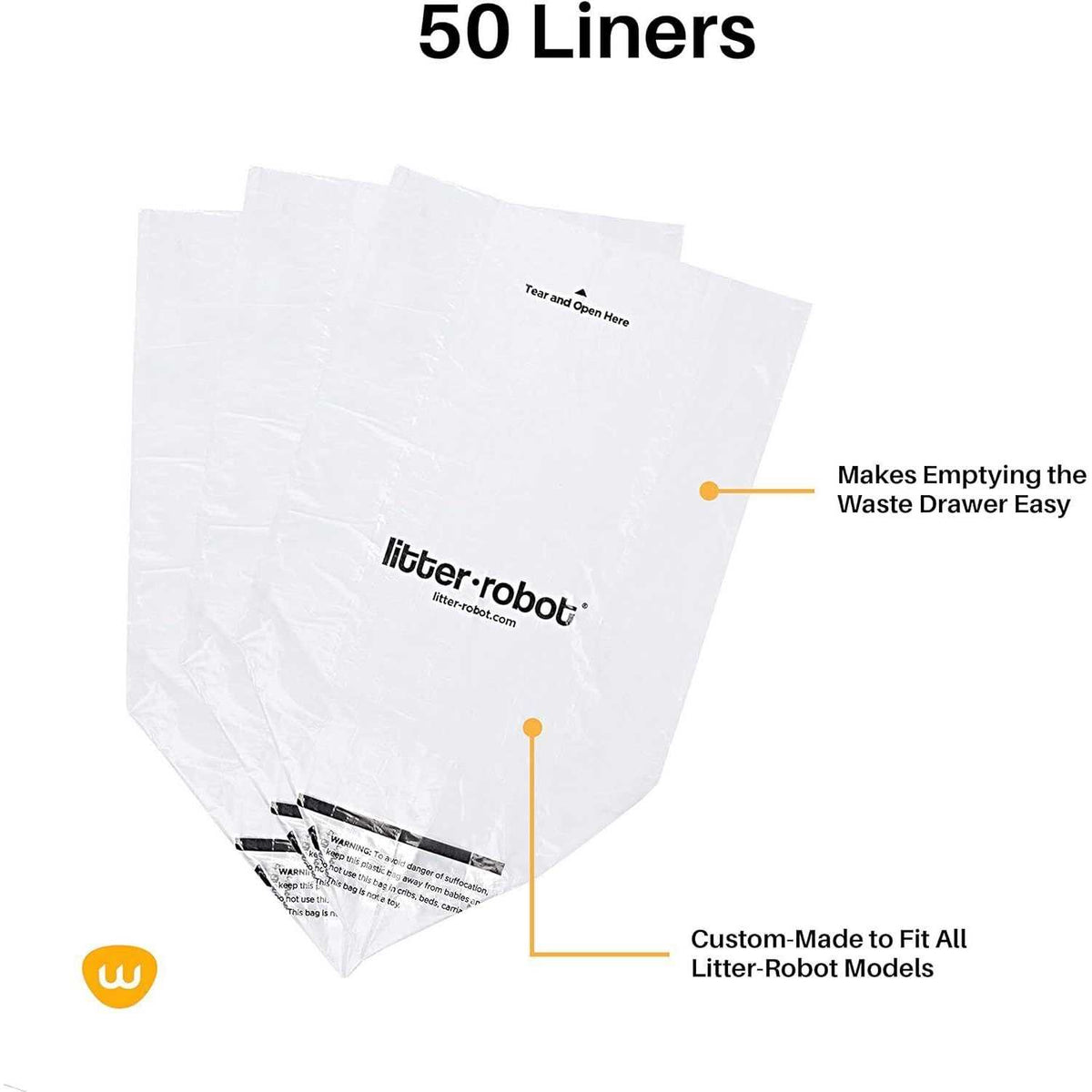 50 Pack Litter Box Liners J326