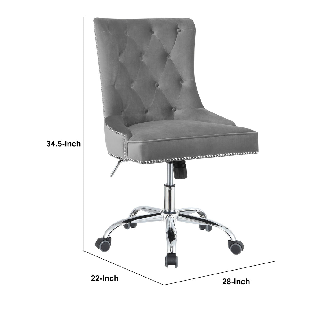 Gray and Silver Office Chair with Casters U7949