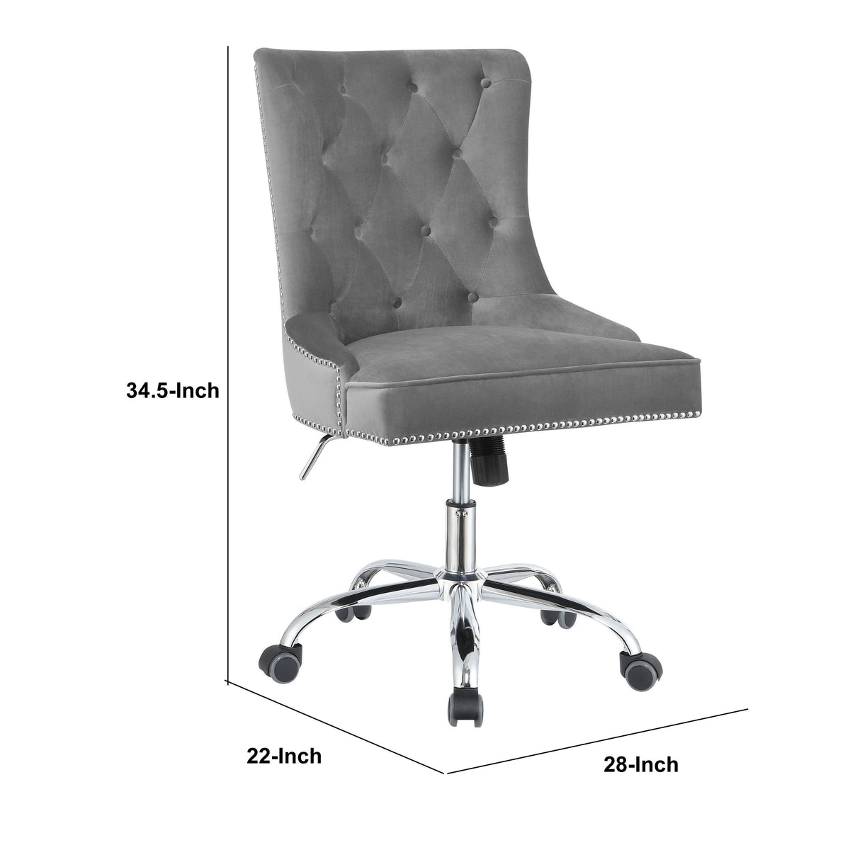 Gray and Silver Office Chair with Casters U7949