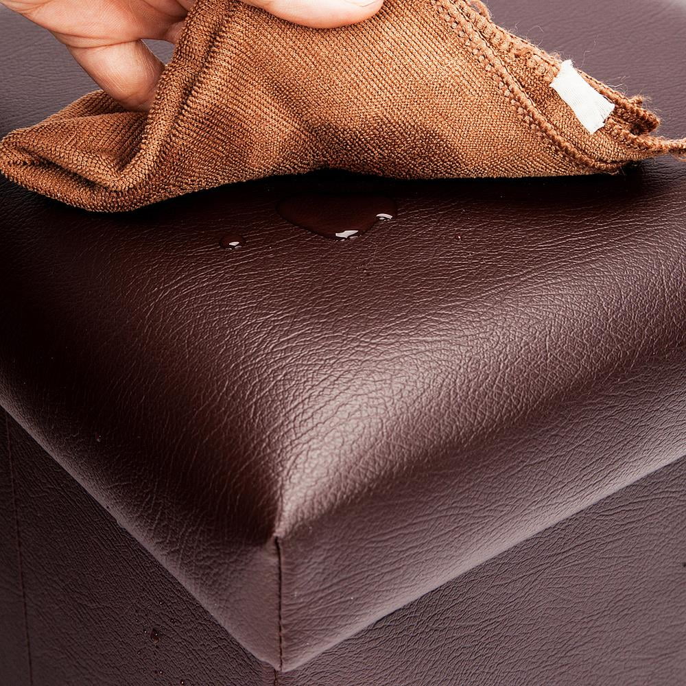 Folding Storage Cube Ottoman Brown P510