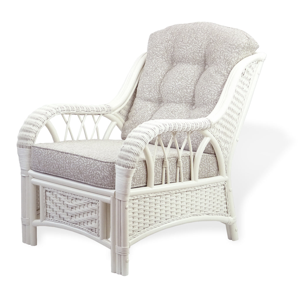 White Armchair with Ottoman J820423