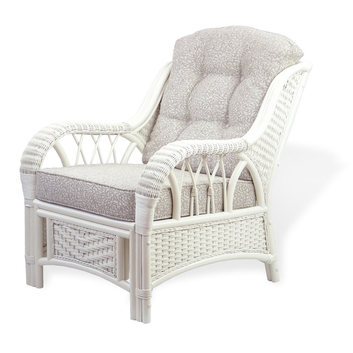 White Armchair with Ottoman J820423