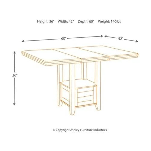 Dark Brown 36" Counter Height Dining Extension Table W330
