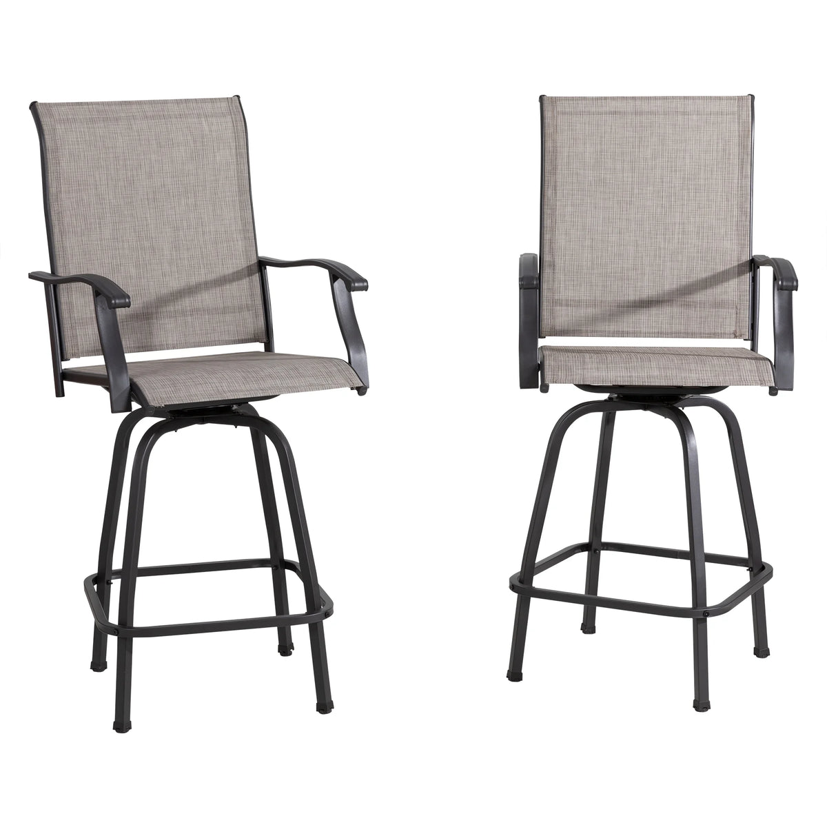 2 Piece High Back Textile Patio Swivel Bar Stools I424672