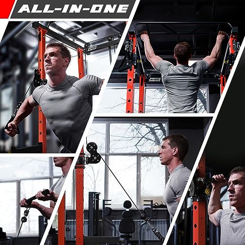 Multi-Function Squat Rack Power Cage with Cable Crossover System G211855
