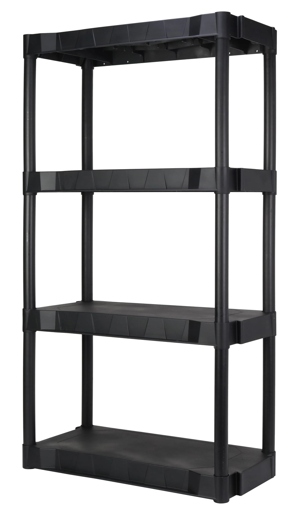 Plastic 4-Tier Storage Shelves Black F132