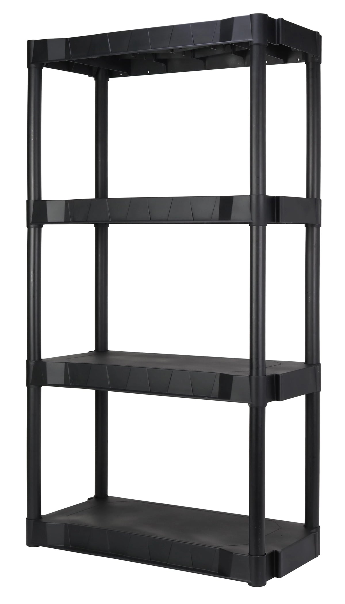 Plastic 4-Tier Storage Shelves Black F132