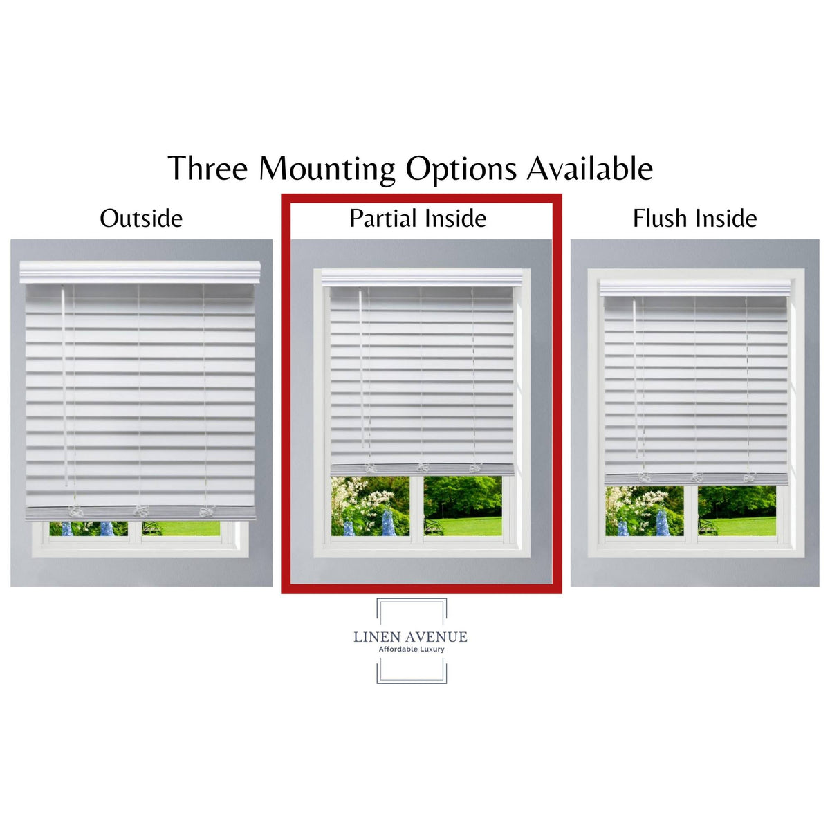 White Faux Wood Blinds G109062