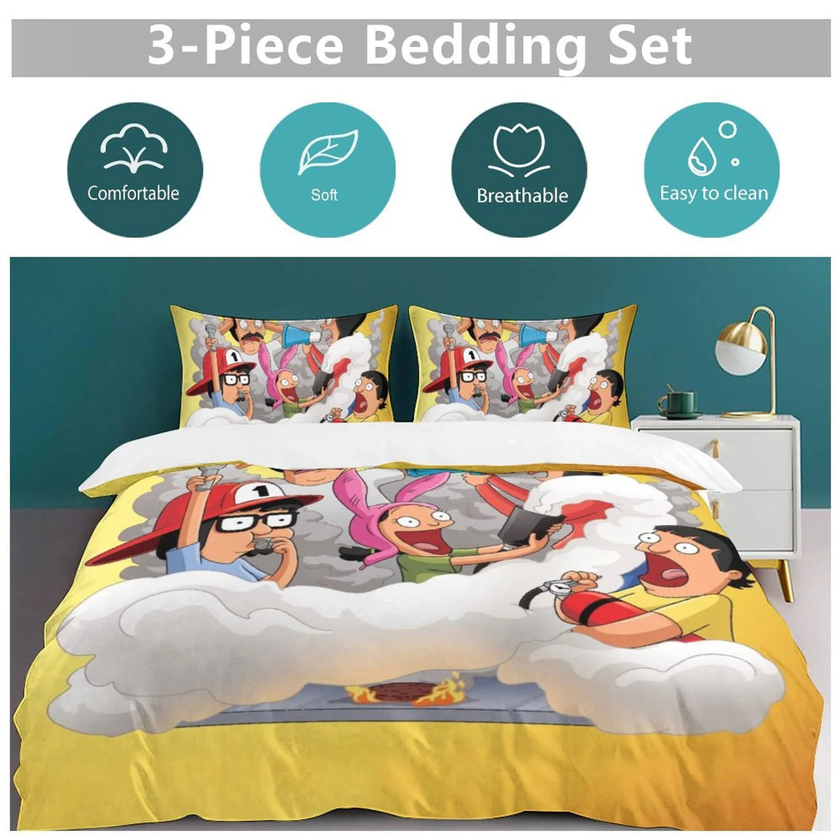 3 Piece Bedding Sets With Duvet Cover and Pillowcases K55945