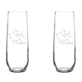 Set of 2 Stemless Glass Champagne Flutes 8.5 oz G771543