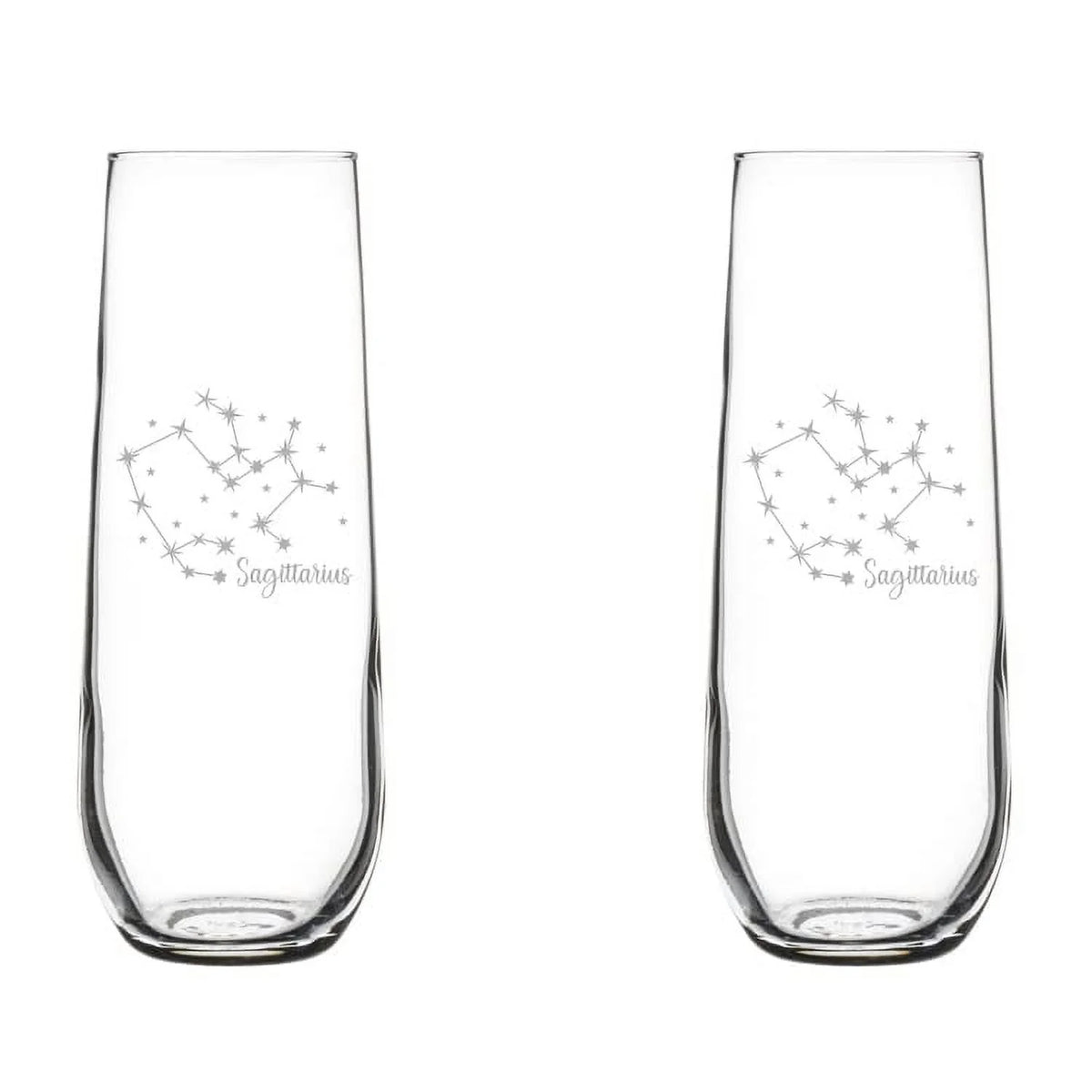 Set of 2 Stemless Glass Champagne Flutes 8.5 oz G771543