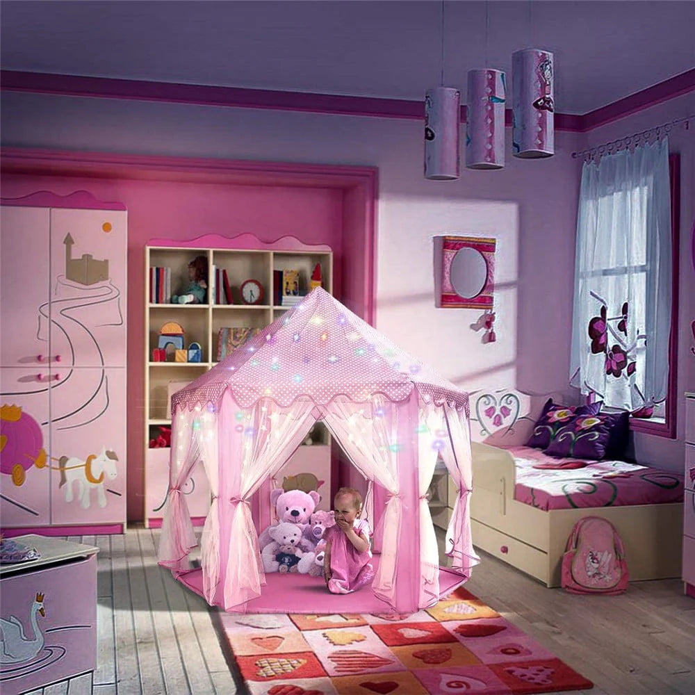 Hexagon Play Tent for Kids with Star Lights L298982
