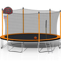 Orange 15FT Trampoline with Basketball Hoop and Ladder A220172