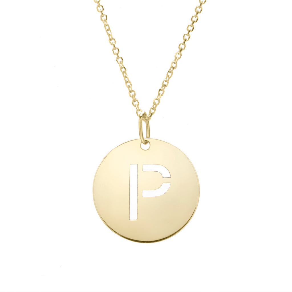 14k Yellow Gold Polished Initial p Necklace With Lobster Clasp 18 Inch C891229