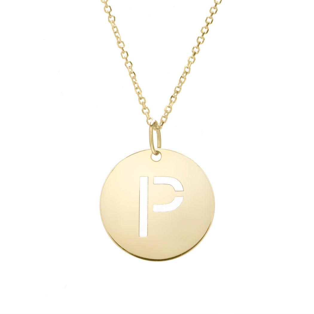 14k Yellow Gold Polished Initial p Necklace With Lobster Clasp 18 Inch C891229