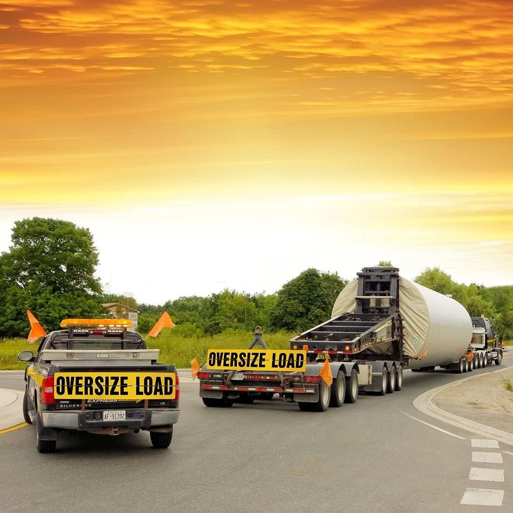 Oversize Load Sign for Escort Vehicles - Hinged Aluminum - 12 Inch x 60 Inch T166272