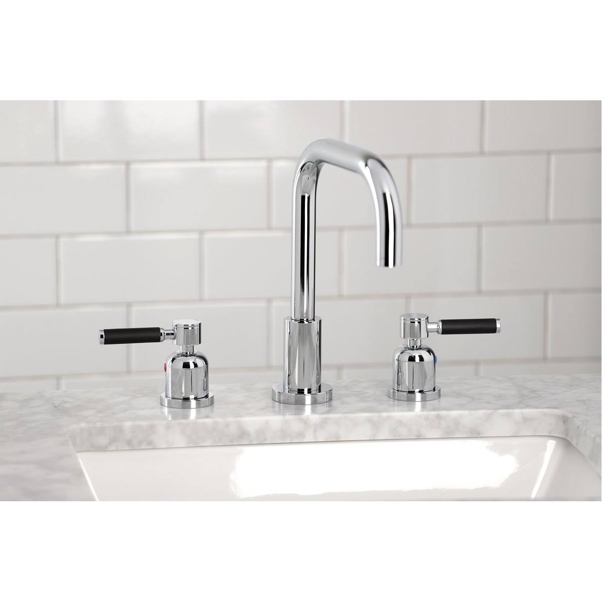 Polished Chrome Widespread Bathroom Faucet with Brass Pop-Up U3902