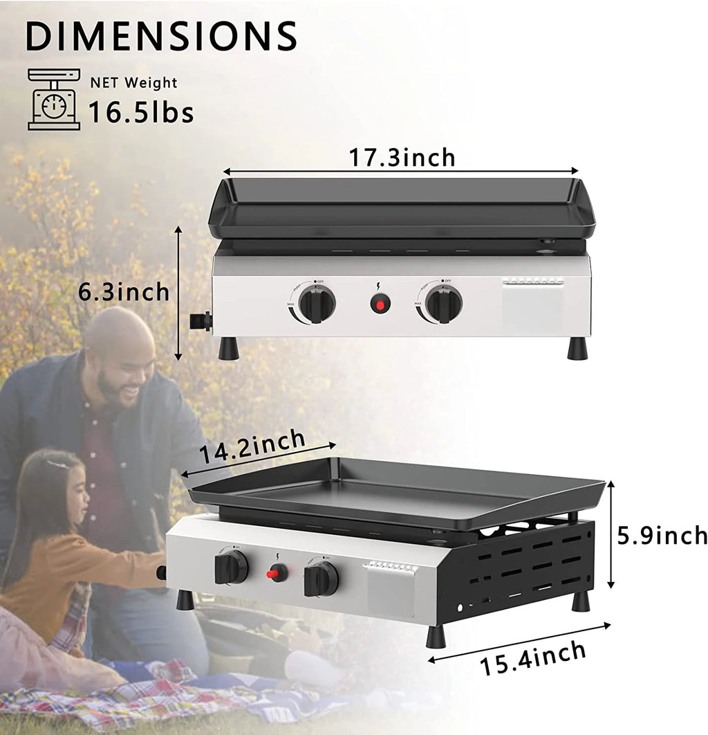 3 Burner Propane Gas Griddle with Side Shelves R51065