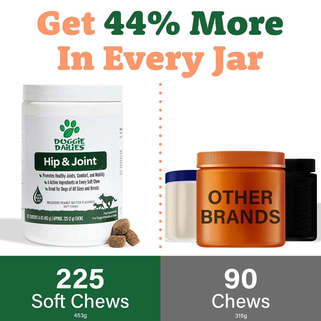 Glucosamine for Dogs 225 Chews Joint Supplement with Chondroitin MSM Hyaluronic Acid CoQ10 Chicken Y803
