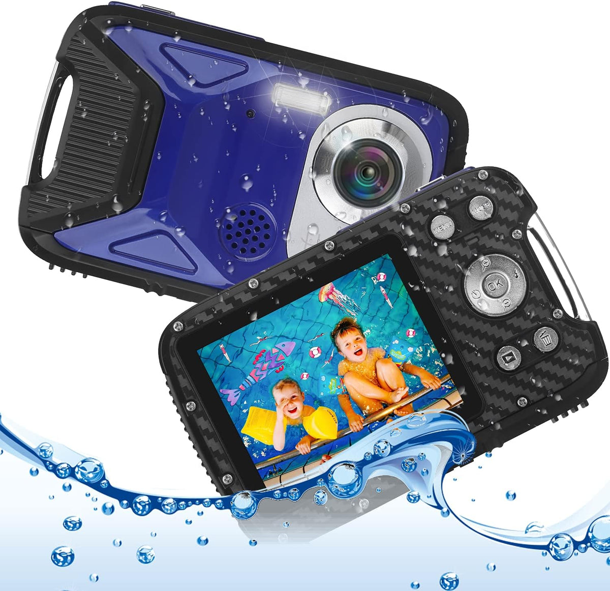 Blue 16MP 1080P Waterproof Digital Camera B662670