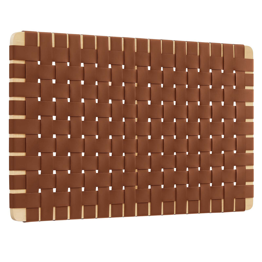 Natural Brown Twin Vegan Leather Headboard G656