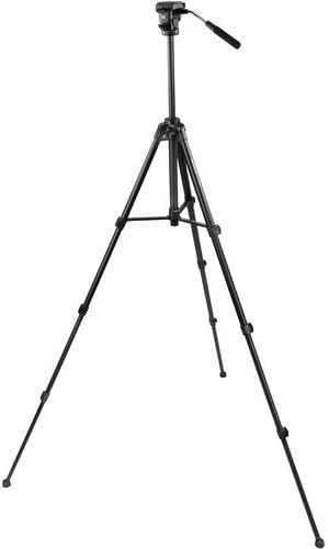 Aluminum Video Tripod System with Fluid Head, Extends to 82”, Max Load 15 lb, Carry Case O6646