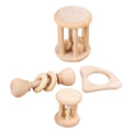 4 Pcs Wooden Baby Wrist Rattles Z15709