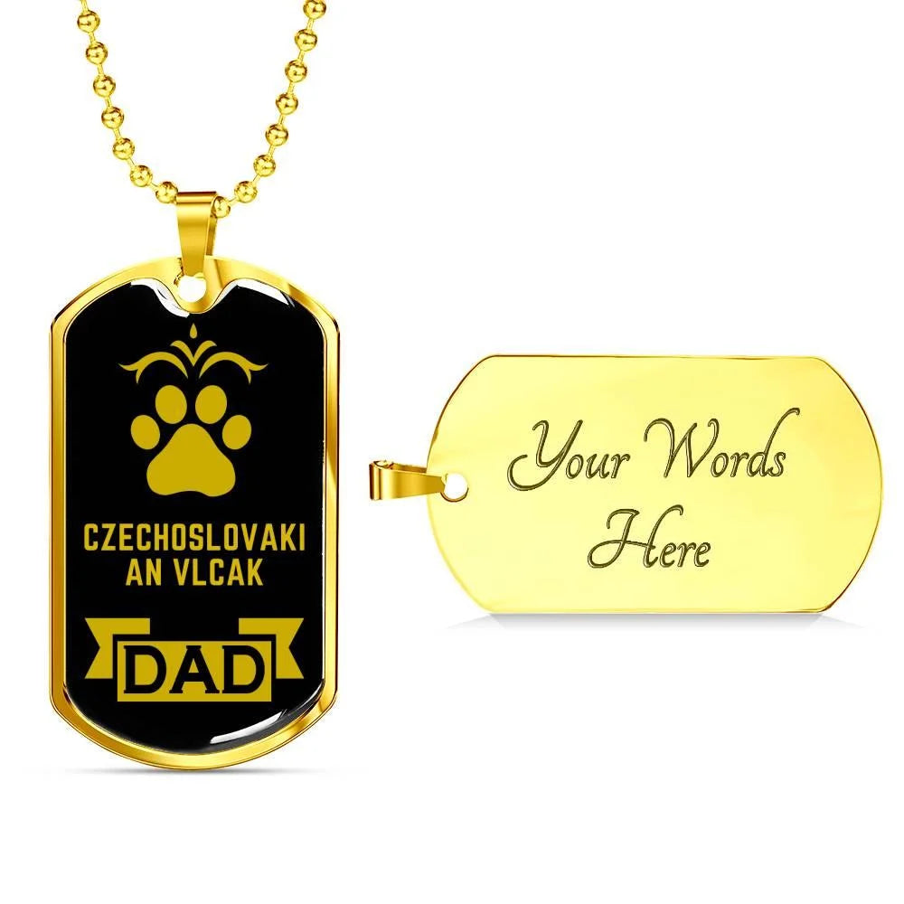Stainless Steel or 18k Gold Dog Tag Necklace K5934