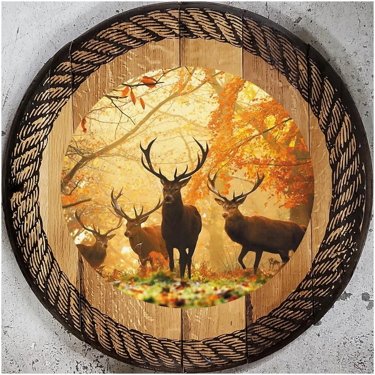 Round Whiskey Barrel End Table H9499