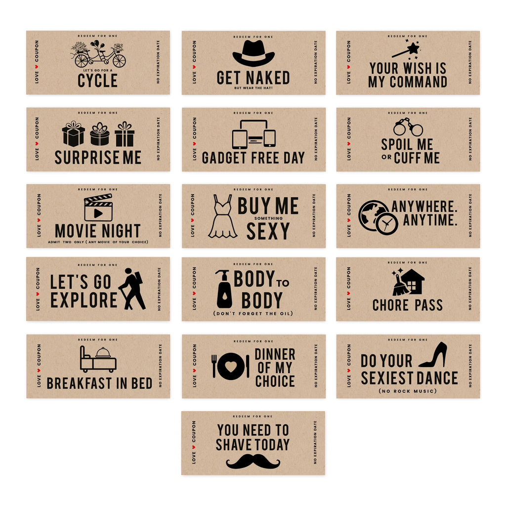 16-Pk Kraft Brown Love Coupons R506272