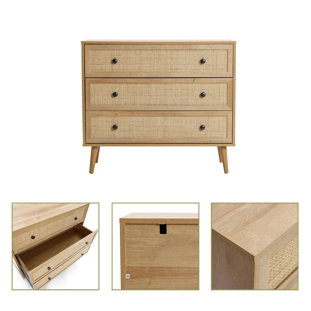 Light Oak Finish 3-Drawer Wood Dresser Z1002