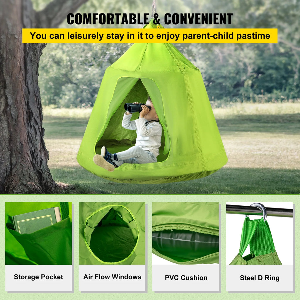 Green Hanging Tree Tent With LED String Lights D47257