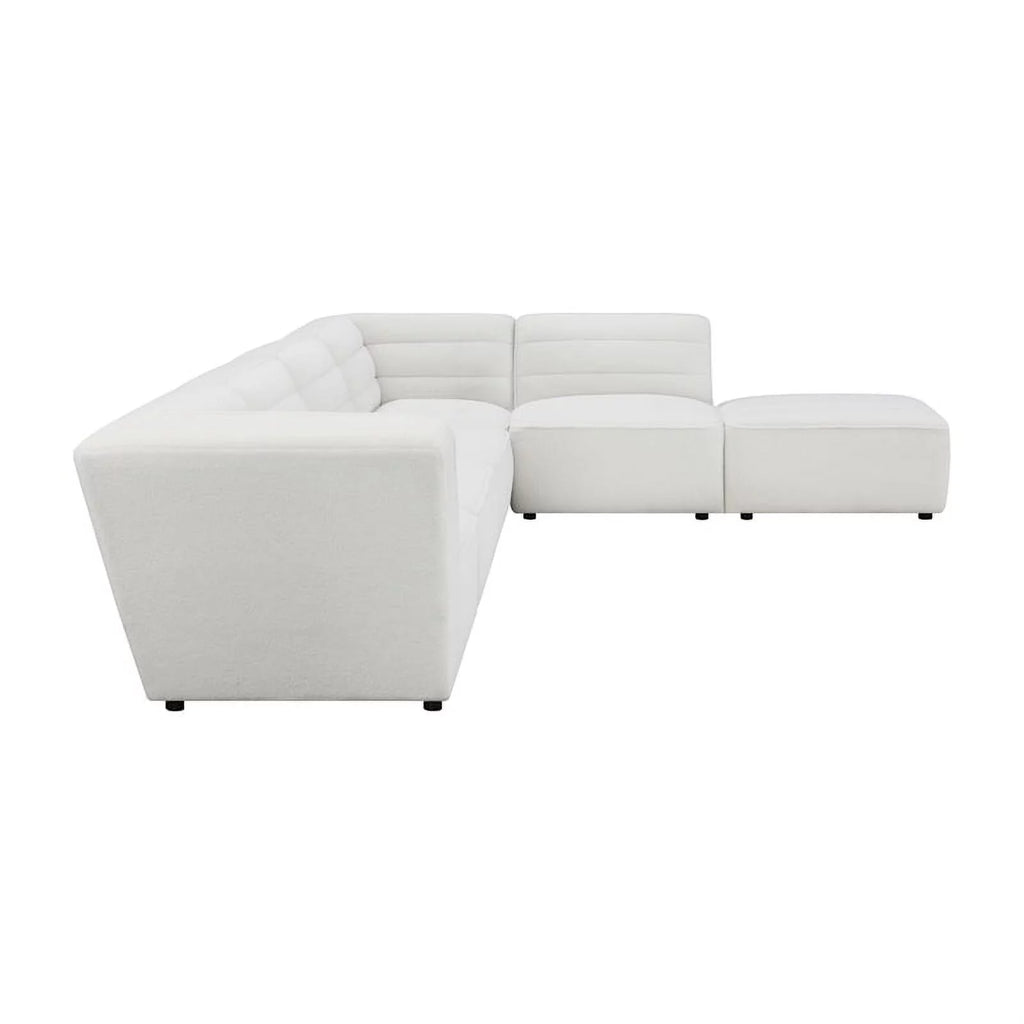 White 6-Piece Faux Leather Sectional W40503
