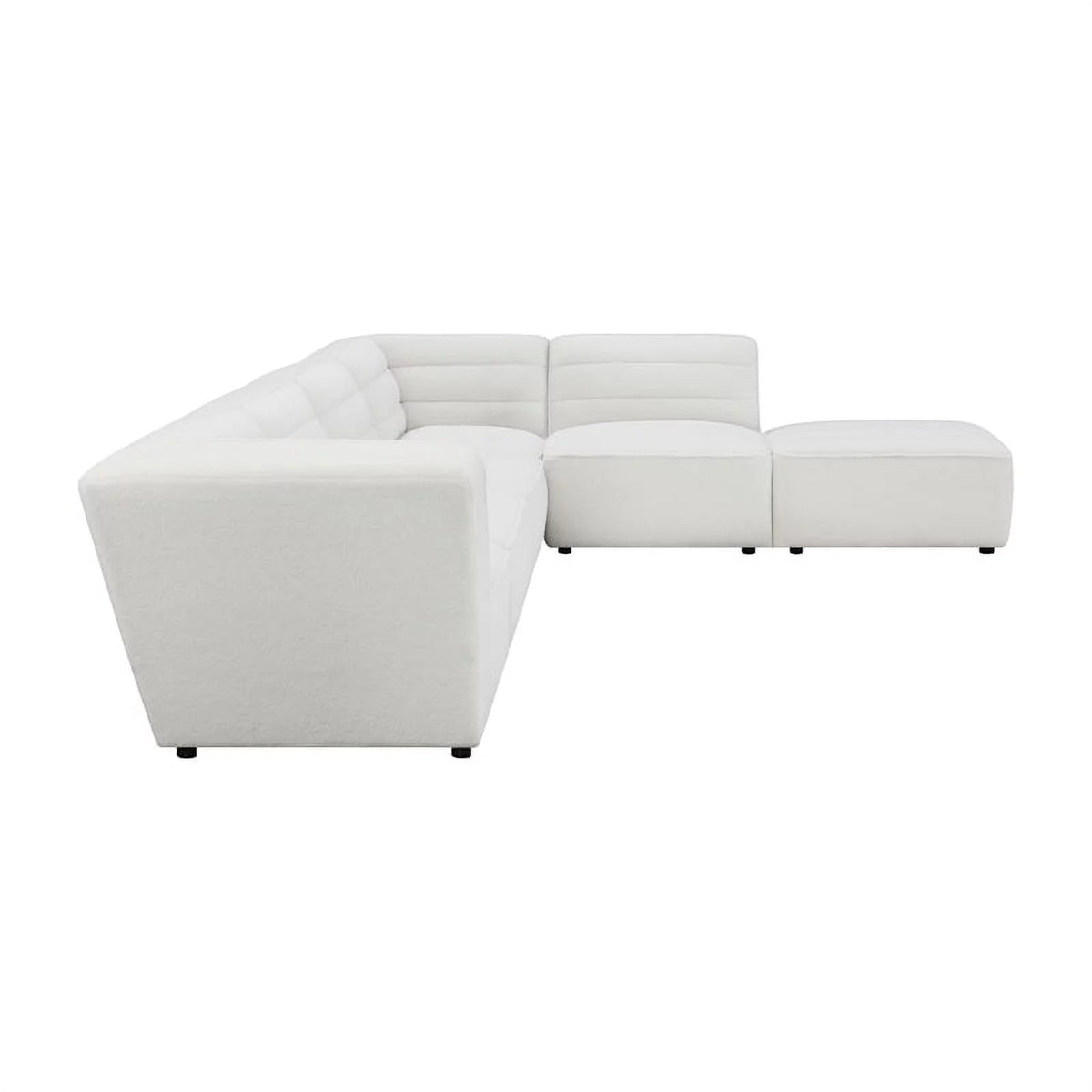 White 6-Piece Faux Leather Sectional W40503