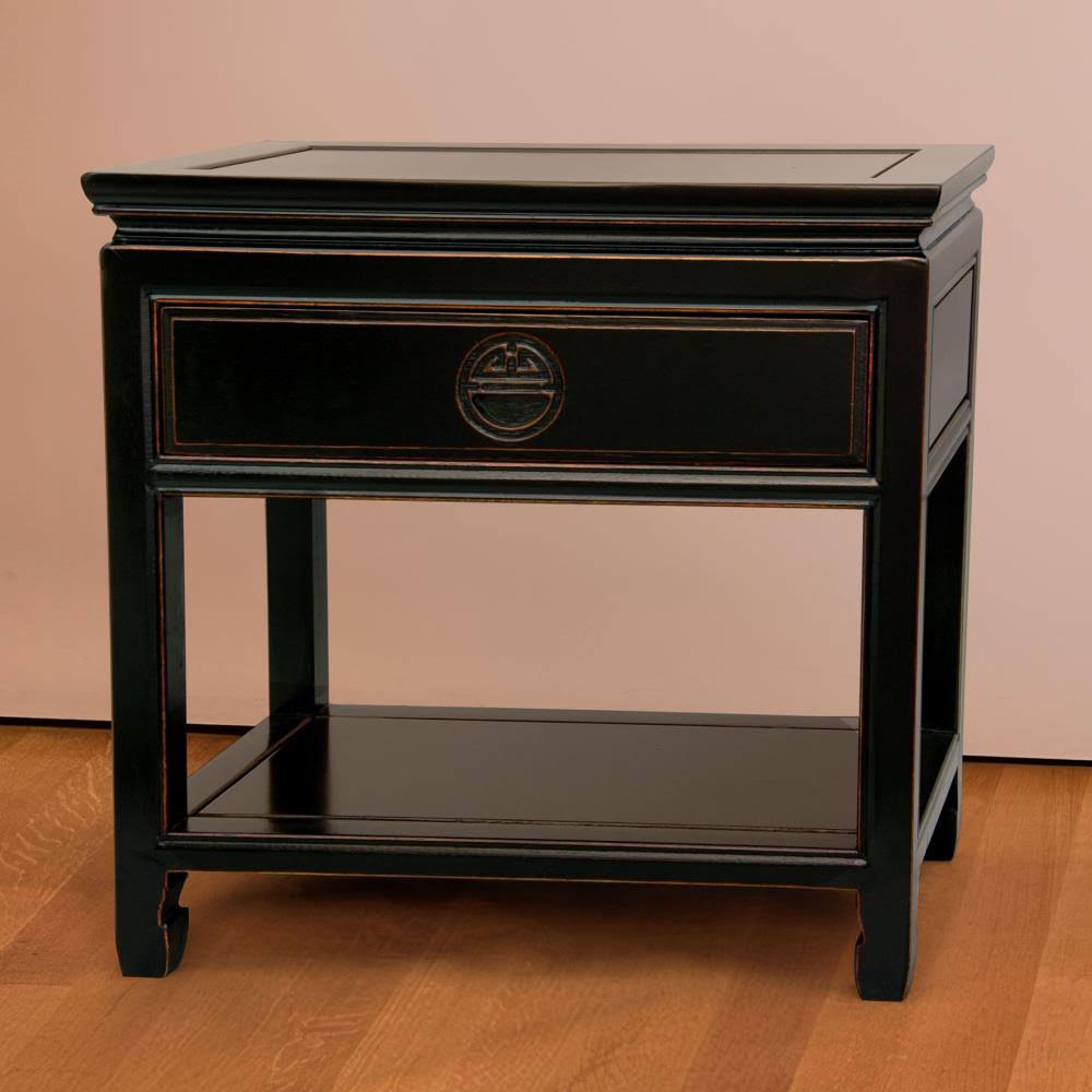 Antique Black Rosewood Bedside Table K933926