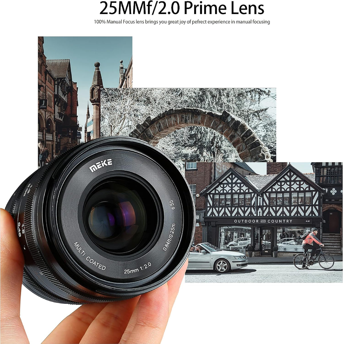 25mm F2.0 M43 Wide Angle Manual Lens for MFT Mount Mirrorless Cameras P28948