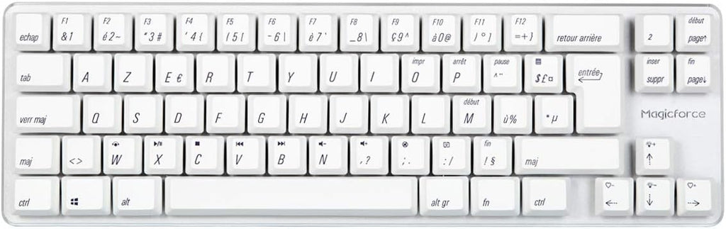 White Backlit British QWERTY Mechanical Gaming Keyboard E573084